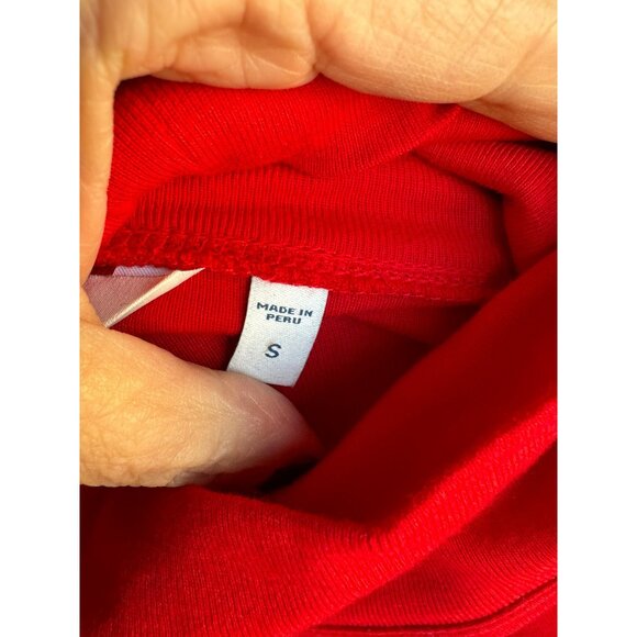 Vineyard Vines Red White Striped Classic Turtleneck Sweater S Pima Cotton/Modal - Picture 9 of 13